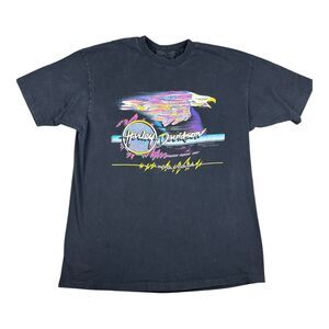 Harley Davidson 90s Cleveland Ohio In Full Color Eagle Seminole T-Shirt Size XXL